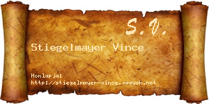 Stiegelmayer Vince névjegykártya
